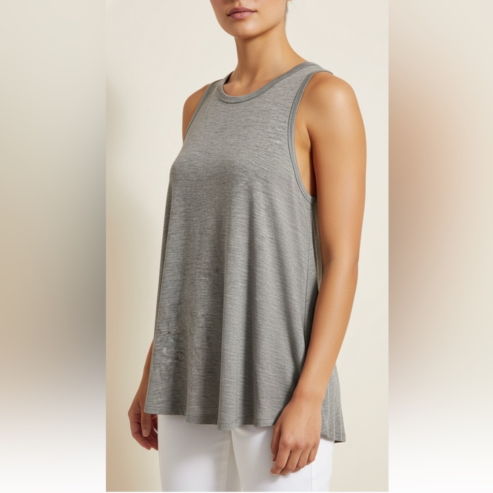 Jersey knit gray open back tank